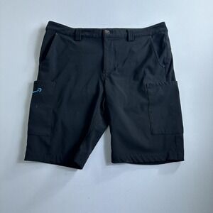 Amazon Employee Shorts Mens Size Large Black Polyester Pockets Stretch Cargo